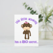 Monkey heeft een geheim groot zusje briefkaart (Staand voorkant)
