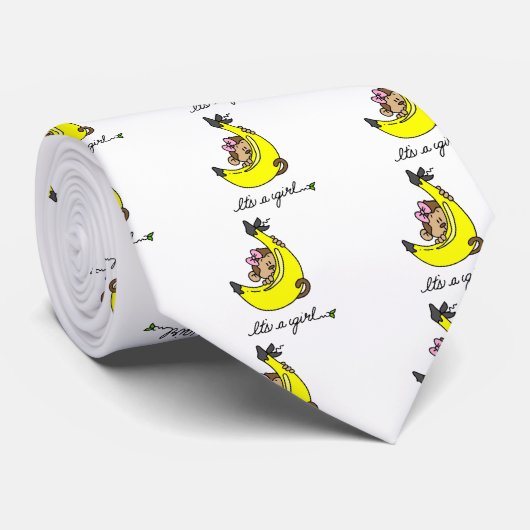 Monkey Het is een Girl T-shirts en cadeautjes Stropdas (Opgerold)