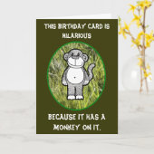 Monkey Hilarious Verjaardag Kaart (Gele Bloem)