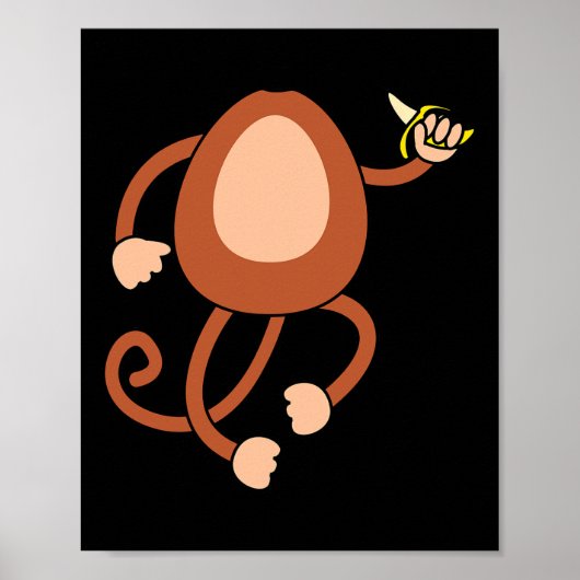 Monkey Holding Nana Kostuum Fun Easy Halloween Gif Poster (Voorkant)