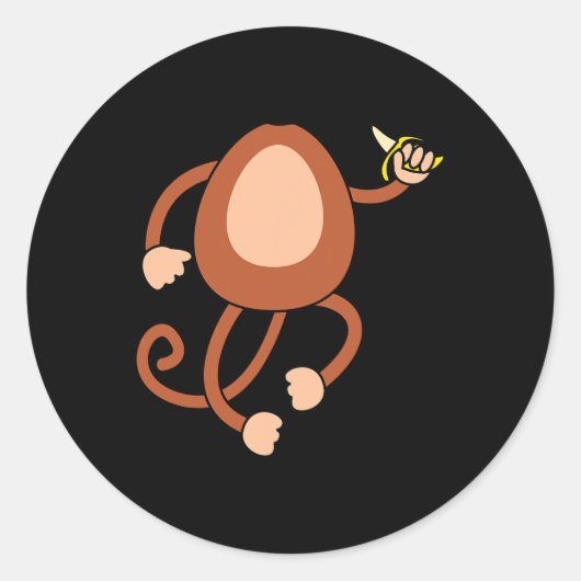 Monkey Holding Nana Kostuum Fun Easy Halloween Gif Ronde Sticker (Voorkant)