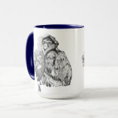 Monkey Holding Paper Flowers Mok (Voorkant links)