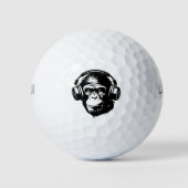 MONKEY HOOFDTELEFOON GRAPPIGE GOLFBAL GOLFBALLEN (Voorkant)