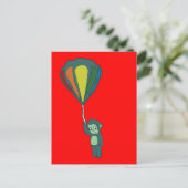 monkey hotair balloninkt briefkaart (Staand voorkant)