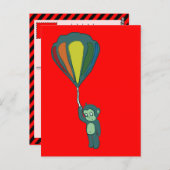 monkey hotair balloninkt briefkaart (Voorkant / Achterkant)