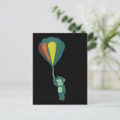 monkey hotair balloninkt briefkaart (Staand voorkant)