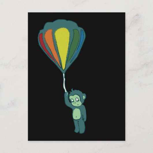 monkey hotair balloninkt briefkaart (Voorkant)