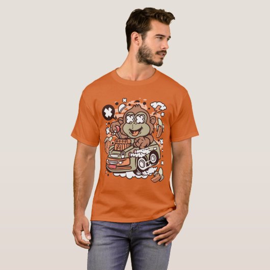 Monkey Hotrod T-shirt (Voorkant volledig)
