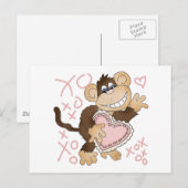 Monkey Hugs en Kisses Tshirts en Gifts Briefkaart (Voorkant / Achterkant)