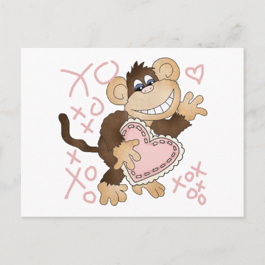 Monkey Hugs en Kisses Tshirts en Gifts Briefkaart (Voorkant)
