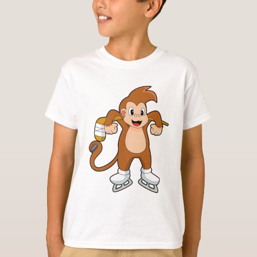 Monkey Ice hockey Ice hockey stick T-shirt (Voorkant)