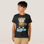 Monkey Ice hockey Ice hockey stick T-shirt (Voorkant volledig)