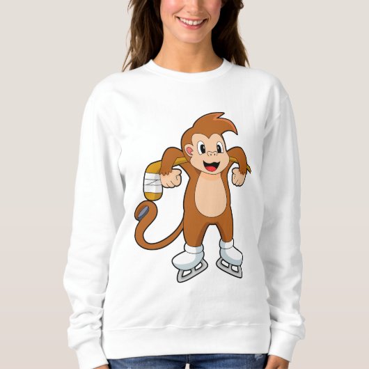 Monkey Ice hockey Ice hockey stick Trui (Voorkant)