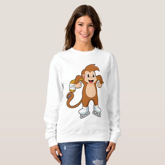 Monkey Ice hockey Ice hockey stick Trui (Voorkant volledig)