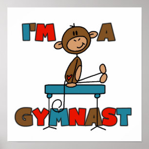 Monkey, ik ben een Gymnast Poster