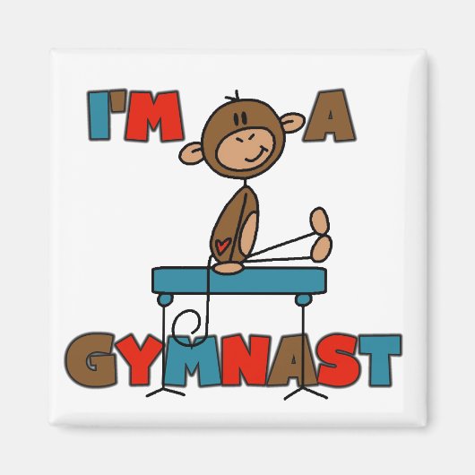 Monkey ik ben een Gymnast T-shirts en Gifts Magneet (Voorkant)