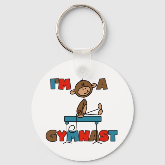 Monkey ik ben een Gymnast T-shirts en Gifts Sleutelhanger (Voorkant)