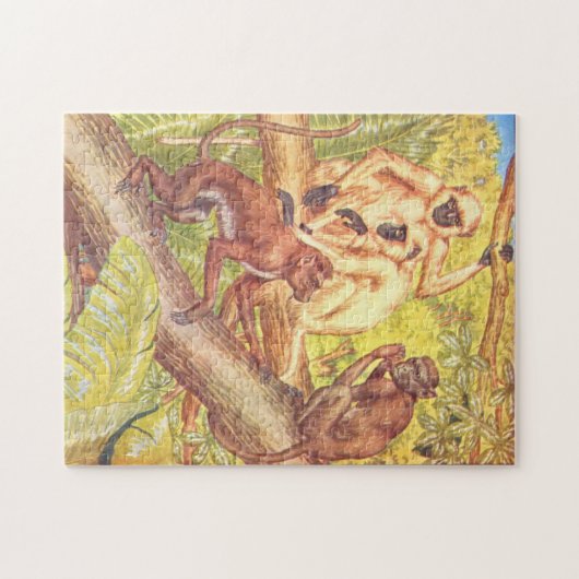 Monkey Illustration Childrens Book Legpuzzel (Horizontaal)