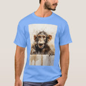 Monkey in bathtub Funny animal art family T-shirt (Voorkant)