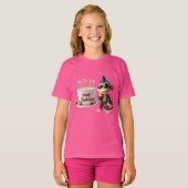  Monkey in Dark Glasses with a Big Cake, Happy Bir T-shirt (Voorkant volledig)