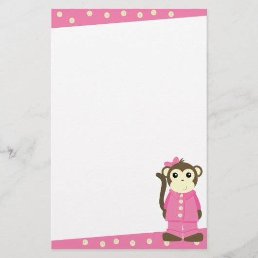 Monkey in Pajamas Briefpapier (Voorkant)