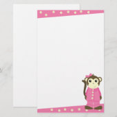 Monkey in Pajamas Briefpapier (Voorkant / Achterkant)