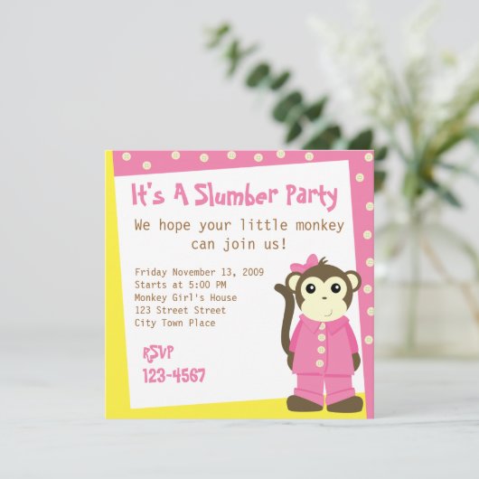 Monkey in Pajamas Kaart (Staand voorkant)