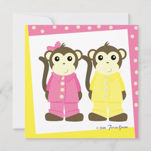 Monkey in Pajamas Kaart (Achterkant)