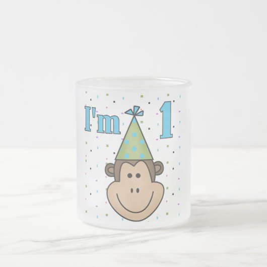 Monkey in Party Pet 1e Verjaardag Tshirts Matglas Koffiemok (Center)