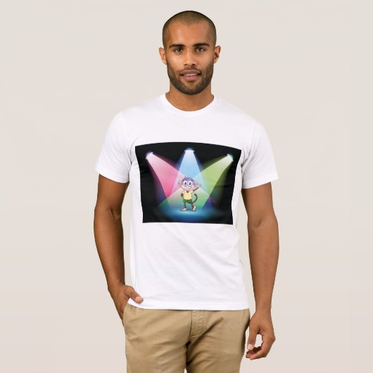 Monkey in Spotlights Mannen T-shirt (Voorkant volledig)
