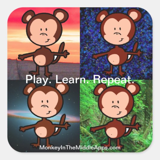 Monkey in the Middle Apps stickers (Voorkant)