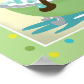 Monkey in Tub Bathroom Art Print - Donkerbruin (Hoek)