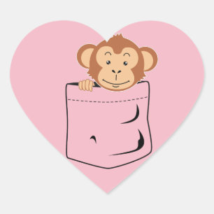 Monkey in zak hart sticker