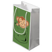 Monkey in zak klein cadeauzakje (Achterkant Gekanteld)