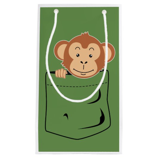Monkey in zak klein cadeauzakje (Voorkant)