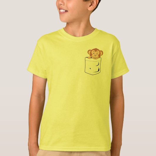 Monkey in zak t-shirt (Voorkant)