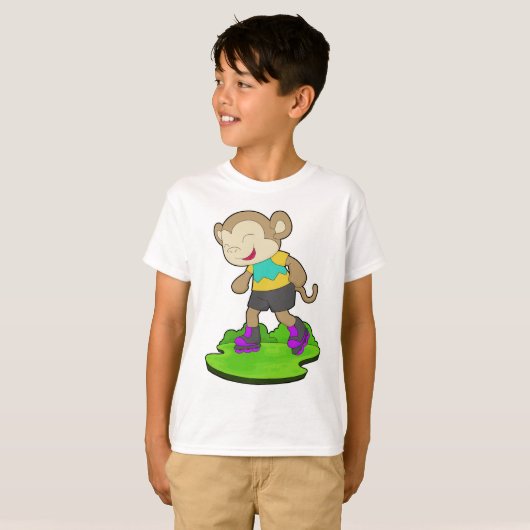Monkey Inline skating Inline skates Sports T-shirt (Voorkant volledig)