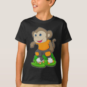 Monkey Inline skating Roller schaatsen T-shirt
