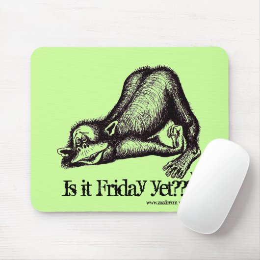 Monkey, is het al vrijdag? grappige mousepad muismat (Met muis)