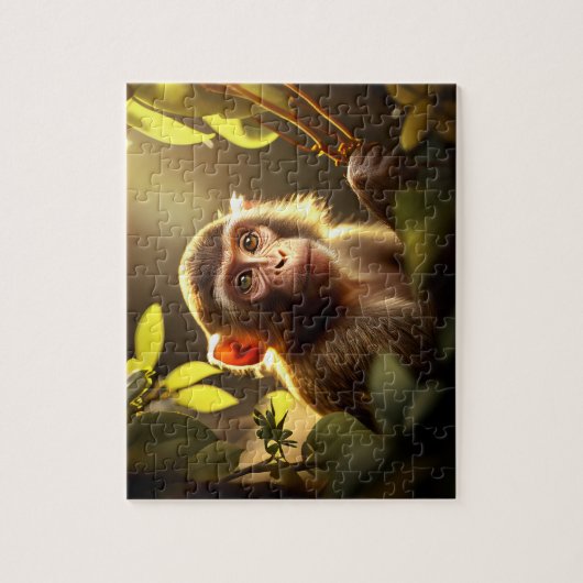 Monkey Jigzaag Puzzle - Oerwoud Legpuzzel (Verticaal)