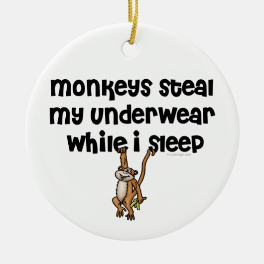 Monkey Joke Keramisch Ornament (Voorkant)