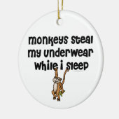 Monkey Joke Keramisch Ornament (Links)