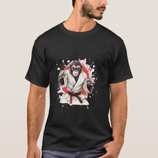 Monkey Karate Dierenvechter Judo T-shirt (Voorkant)