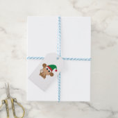 Monkey Kerstmis Elf Cadeaulabel (Met Touw)