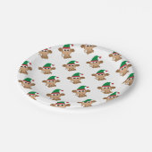 Monkey Kerstmis Elf Papieren Bordje (Gekanteld)