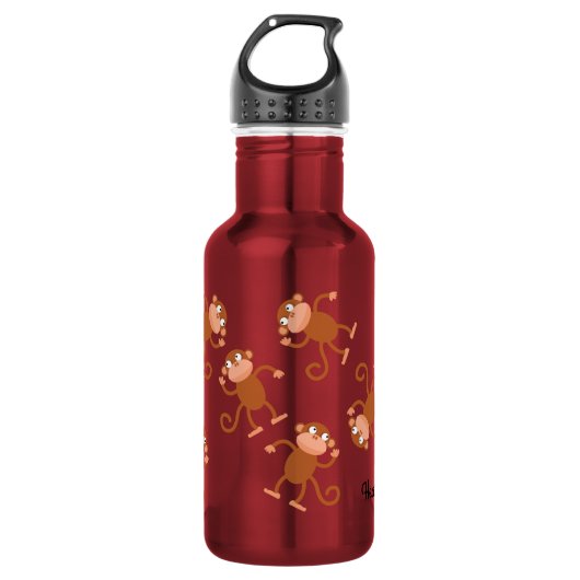 Monkey Kind Water Flacon met naam Waterfles (Voorkant)