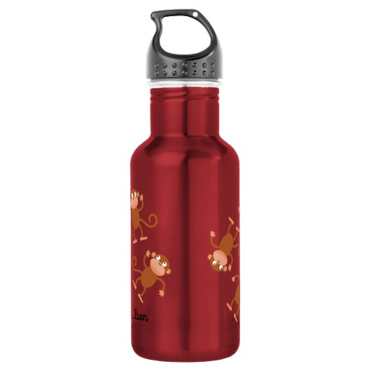 Monkey Kind Water Flacon met naam Waterfles (Achterkant)