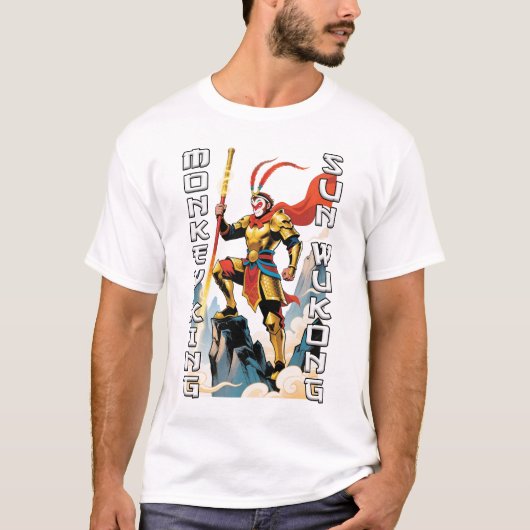 Monkey King Comic Mannen Wit T-shirt (Voorkant)