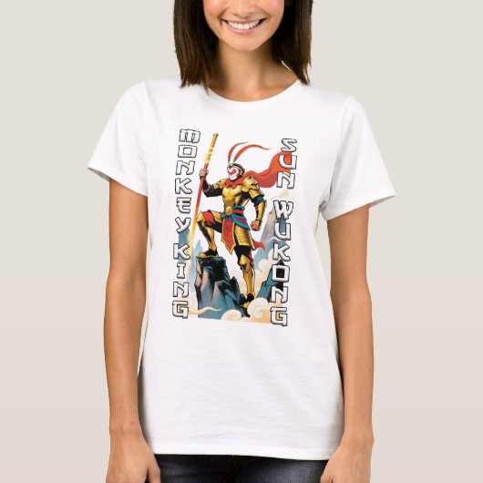 Monkey King Comic Vrouwen Wit T-shirt (Voorkant)