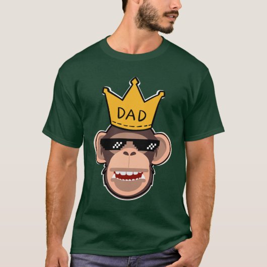 Monkey King Dad Het dragen van een zonnebril Manne T-shirt (Voorkant)